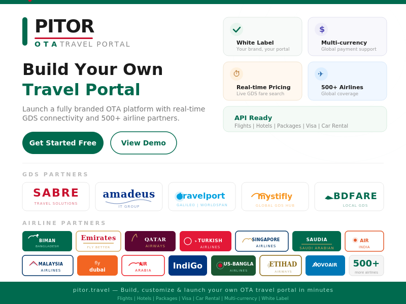 Pitor OTA Travel Portal